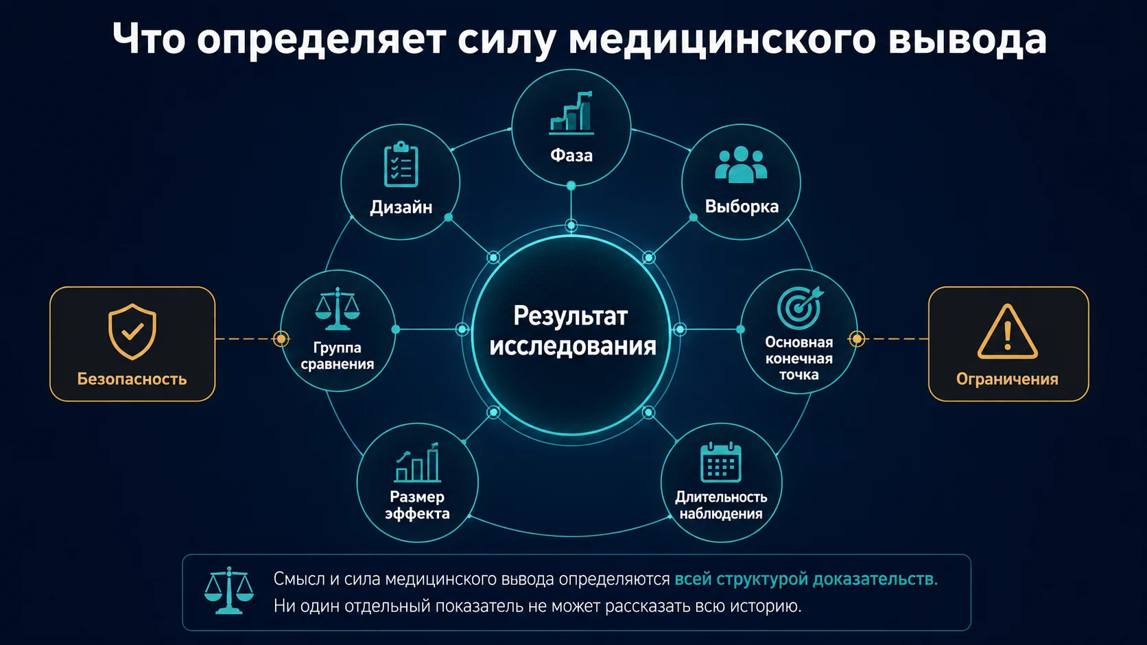 Как фаза, дизайн, выборка, конечная точка и размер эффекта влияют на оценку клинического исследования